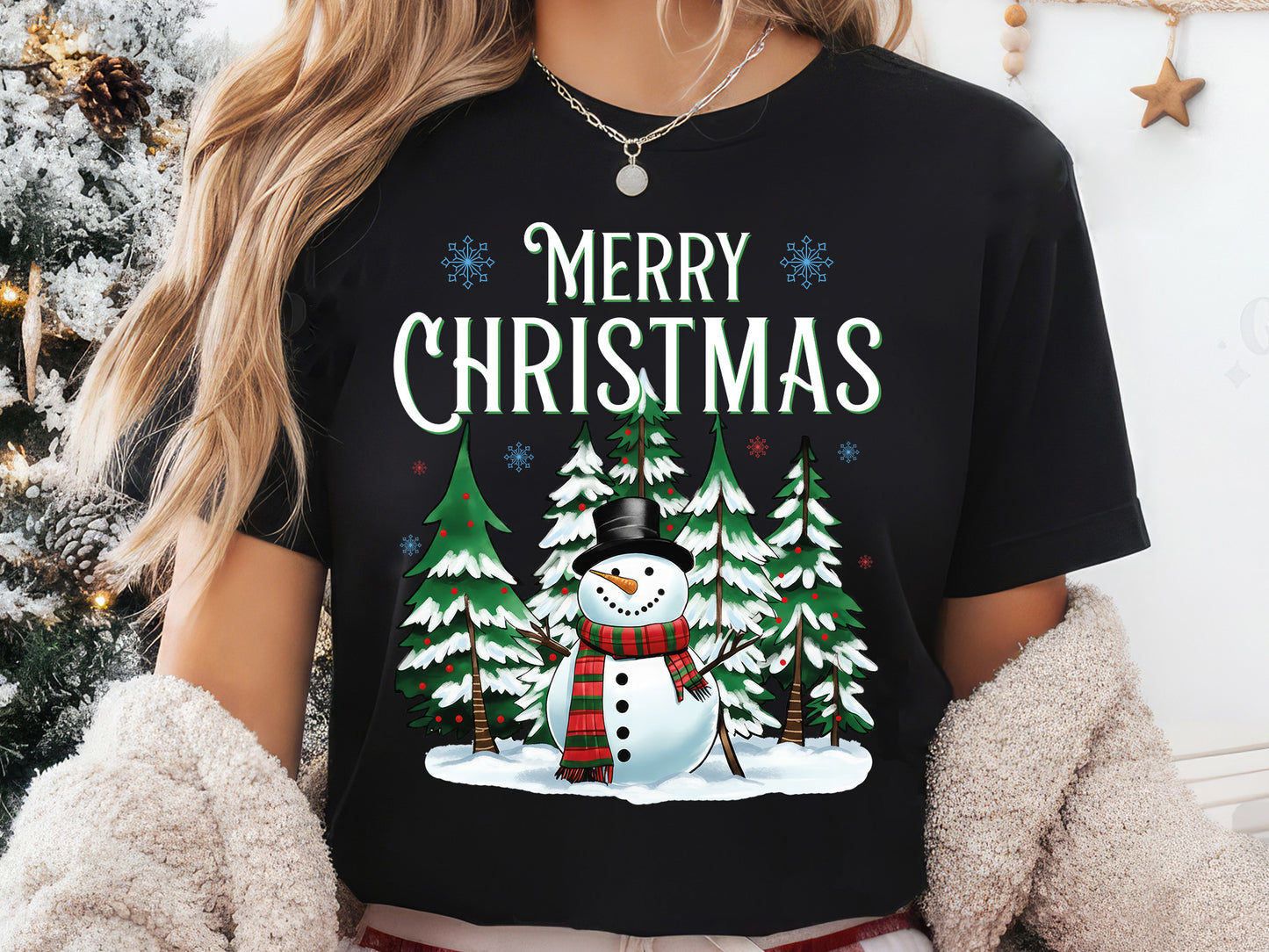 Merry Christmas Snowman Sublimation Design
