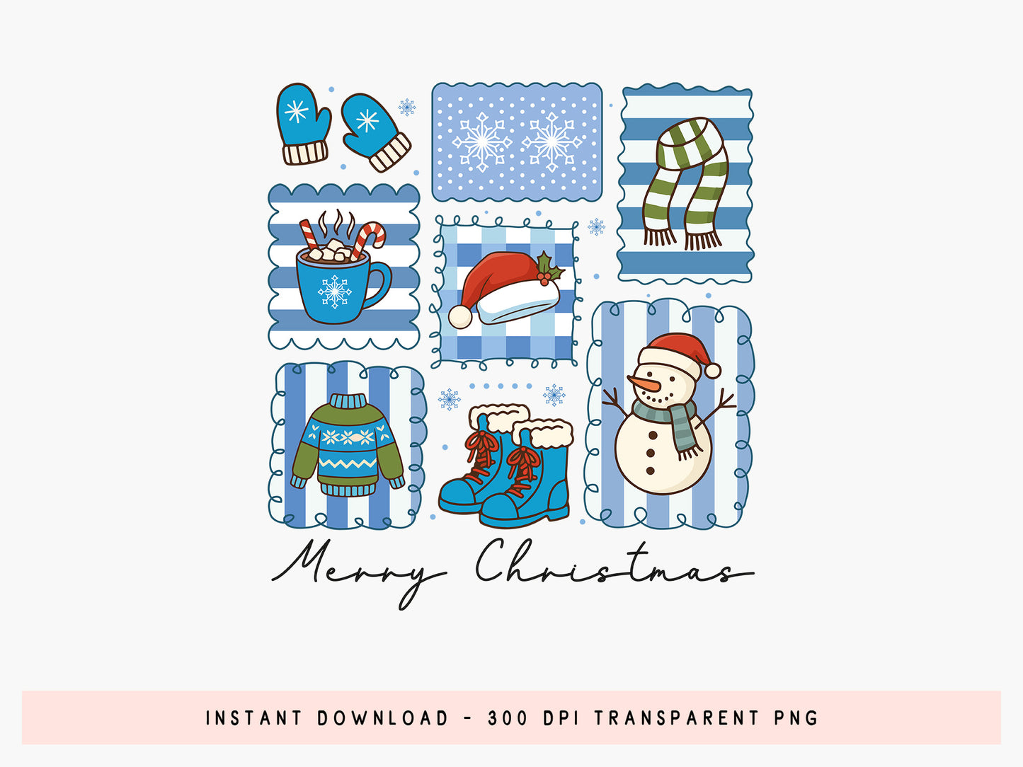 Merry Christmas Snowman Sublimation Print