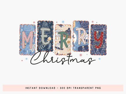 Merry Christmas Snowman Sublimation PNG