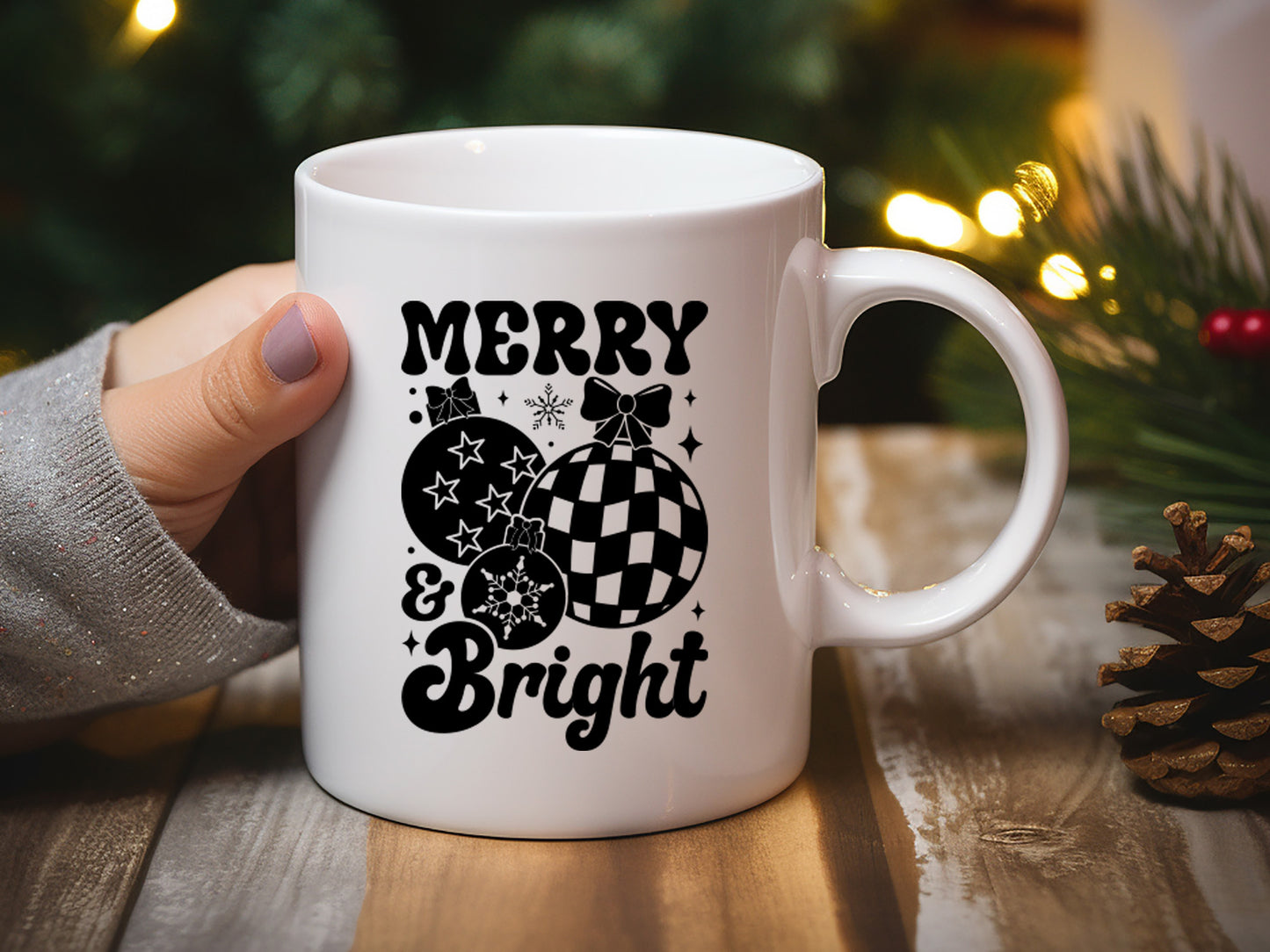 Merry & Bright - Christmas Retro SVG Design