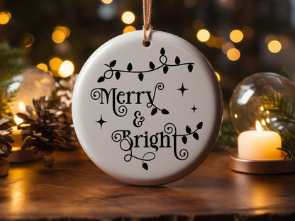 Merry & Bright - Handmade Christmas Tree Ornament SVG