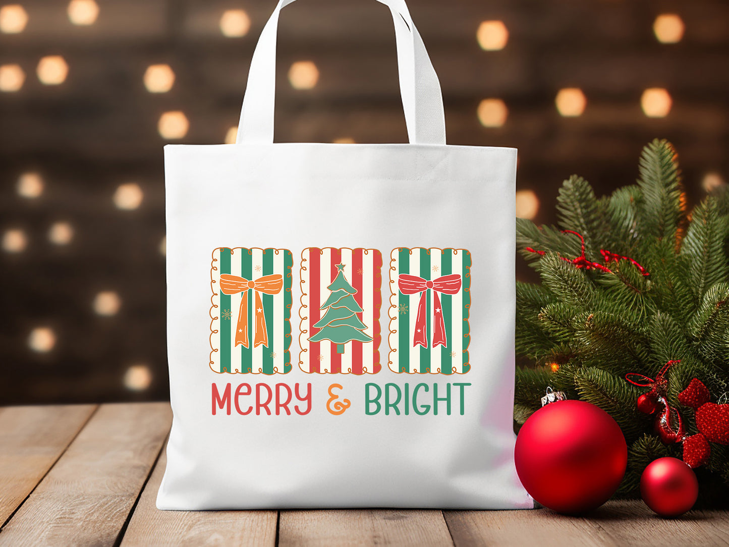 Merry & Bright, Coquette Christmas Sublimation PNG