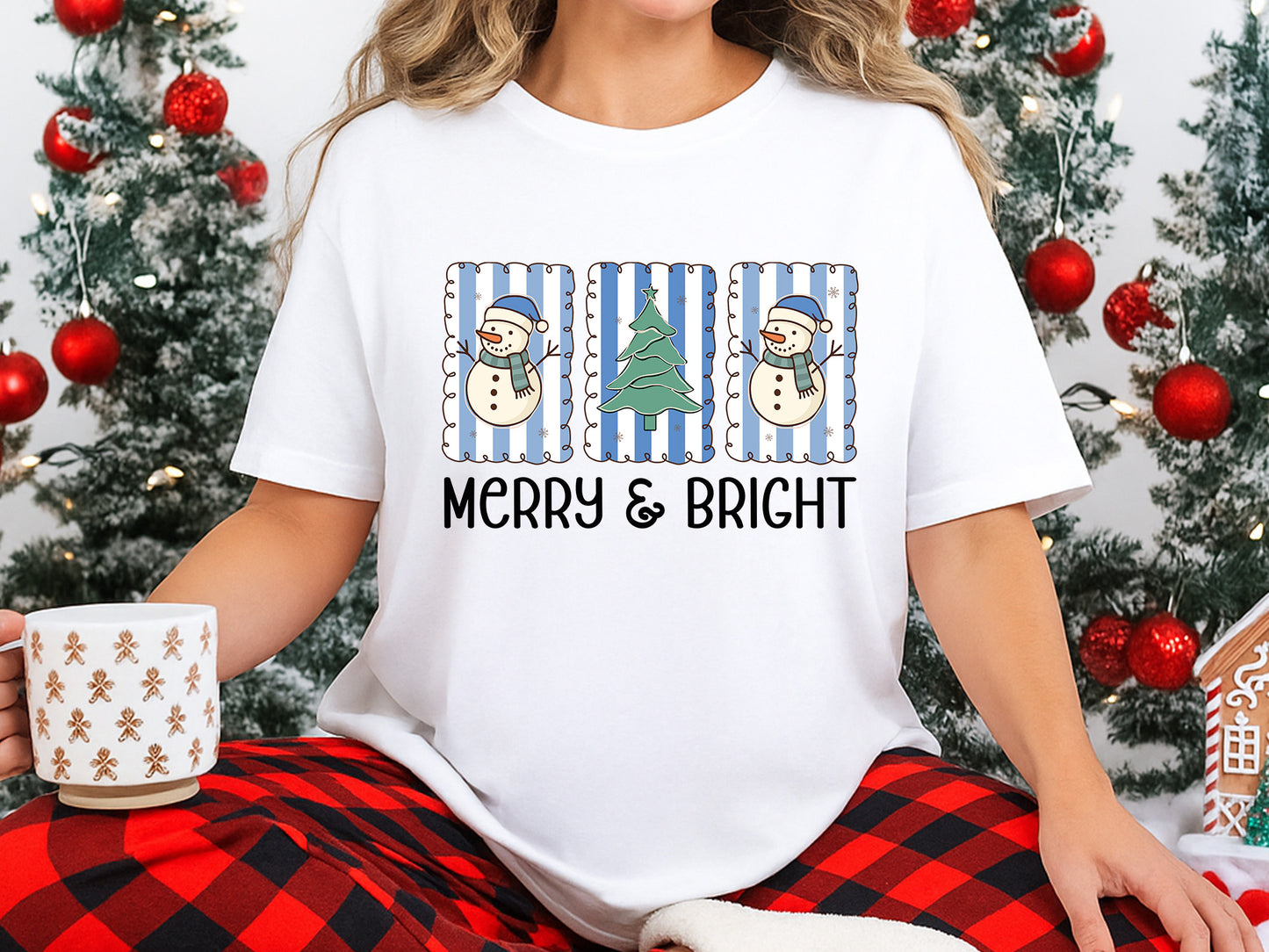 Merry & Bright, Snowman Christmas Sublimation