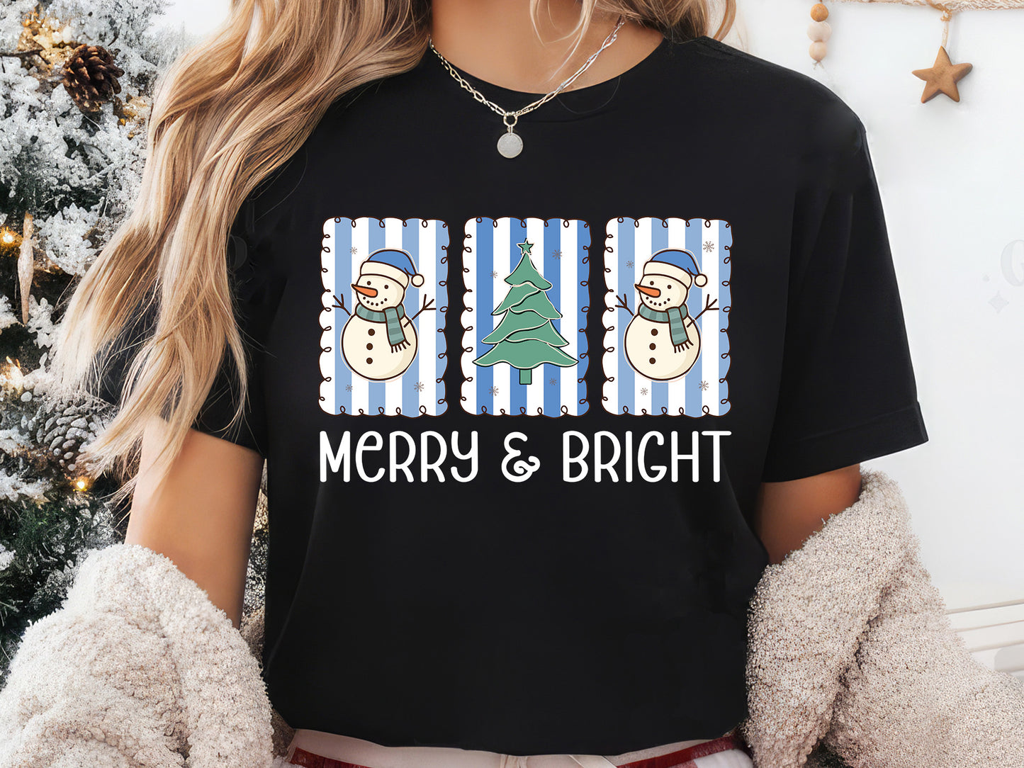 Merry & Bright, Snowman Christmas Sublimation