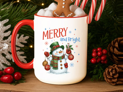 Merry and Bright, Snowman Christmas PNG