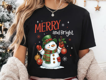 Merry and Bright, Snowman Christmas PNG