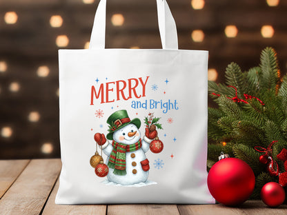 Merry and Bright, Snowman Christmas PNG