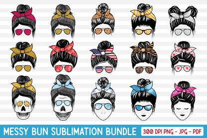 Messy Bun Bandana Sublimation Bundle