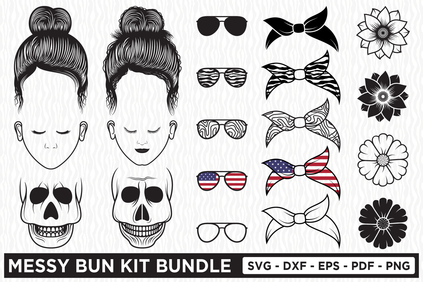 Messy Bun Kit SVG Bundle