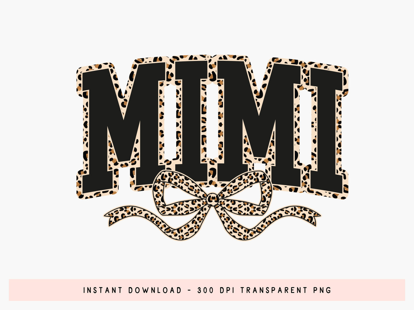 Mimi Leopard Coquette Bow Sublimation Design