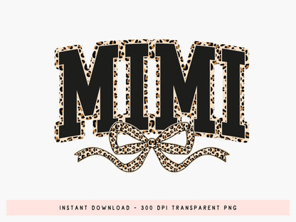 Mimi Leopard Coquette Bow Sublimation Design