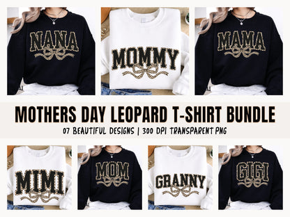 Mom Mama Nana Leopard Coquette PNG Bundle