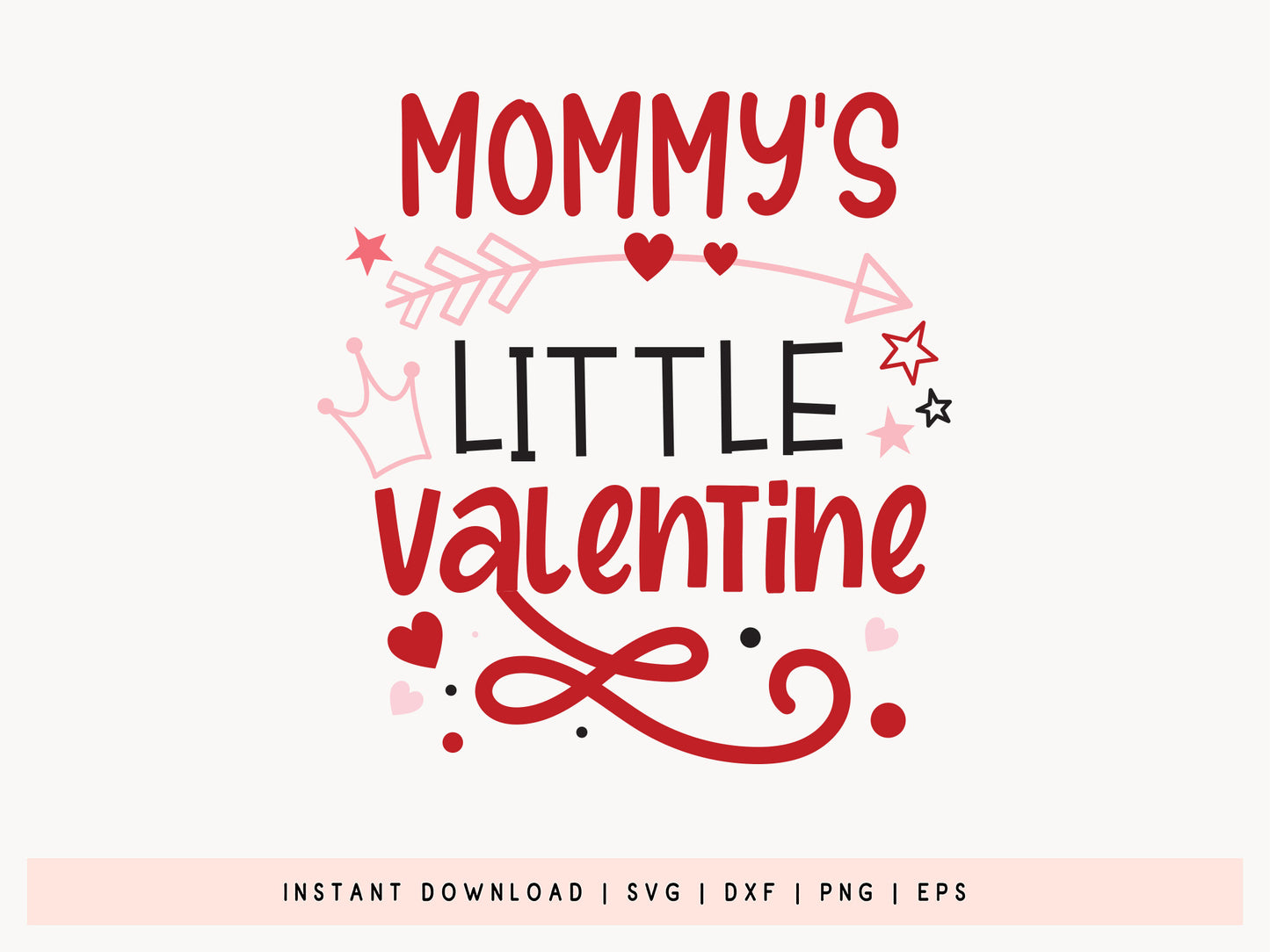 Mommy's Little Valentine - Kids Valentines SVG