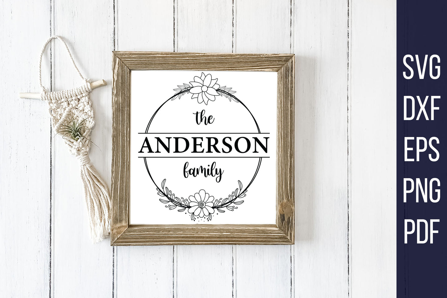 Monogram Family Name Sign SVG Vector