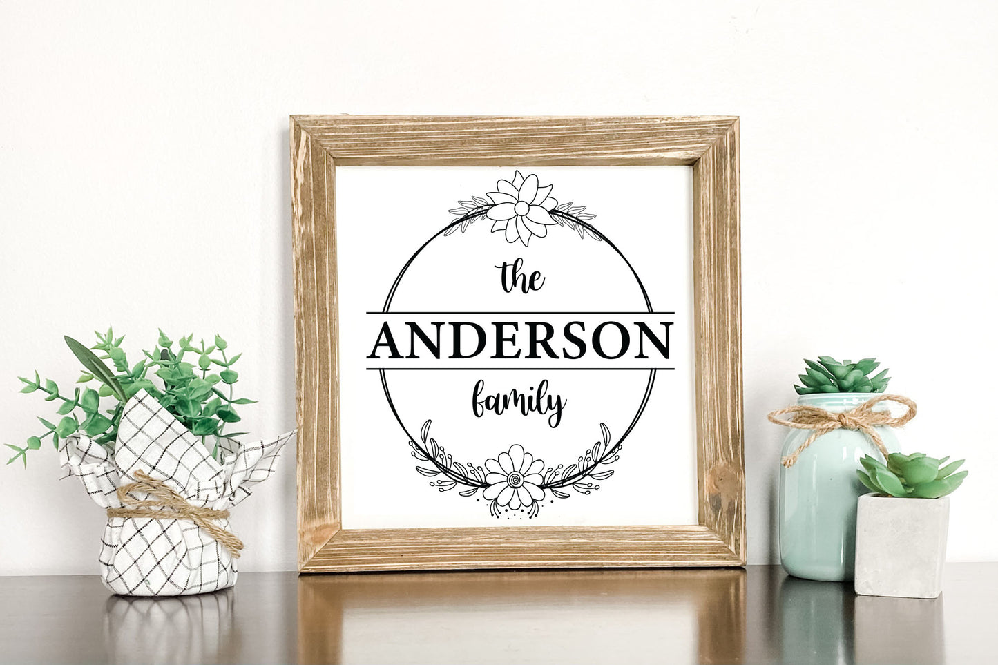 Monogram Family Name Sign SVG Vector