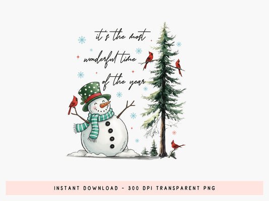 Most Wonderful Time of the Year, Funny Christmas Snowman PNG