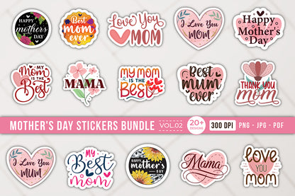 Mother's Day Printable Stickers Bundle