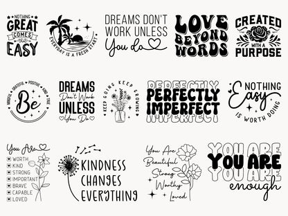 Motivational Quotes SVG Design Bundle