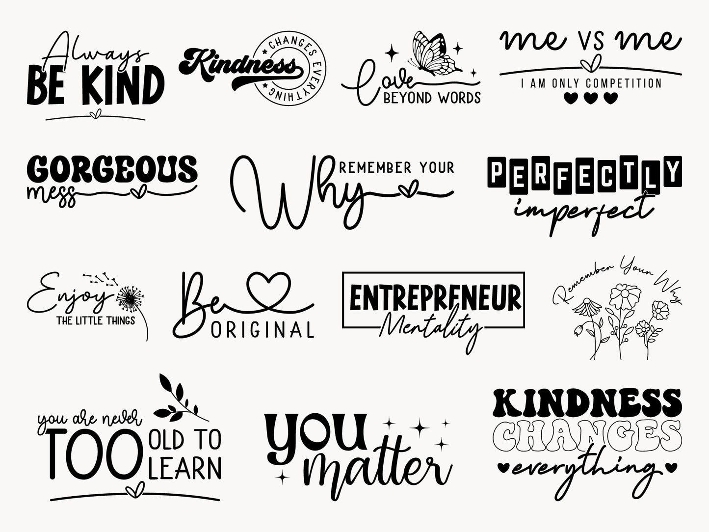 Motivational Quotes SVG Design Bundle