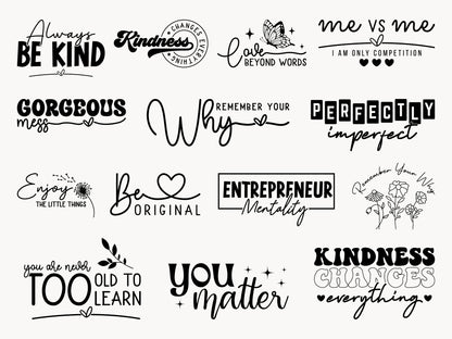 Motivational Quotes SVG Design Bundle