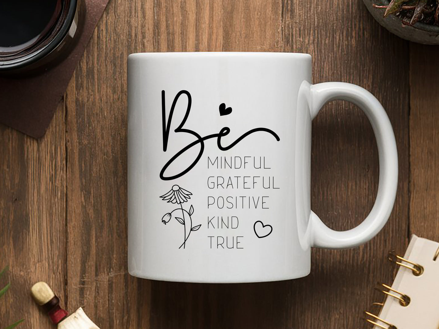 Motivational SVG Vector, Be Mindful Grateful Positive Kind