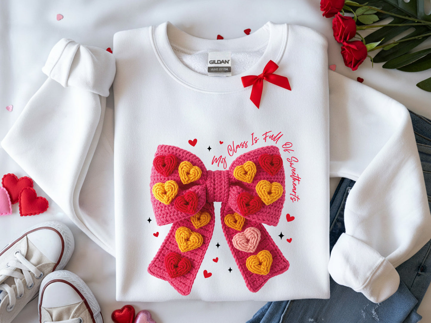 My Class is Full of Sweethearts, Faux Coquette Valentine PNG