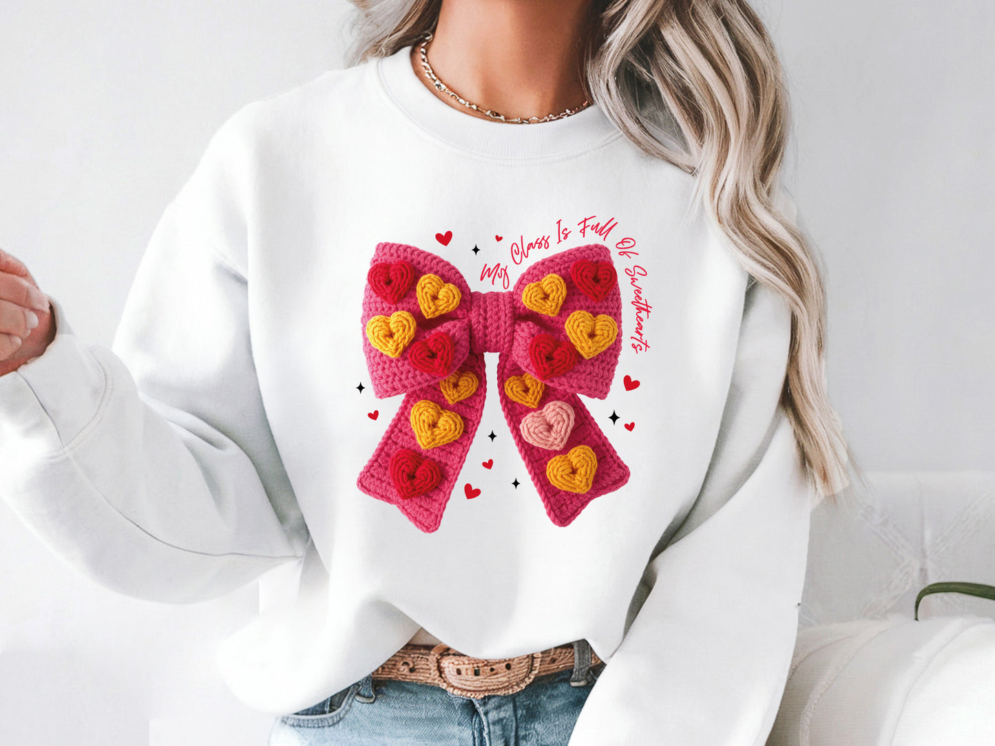 My Class is Full of Sweethearts, Faux Coquette Valentine PNG