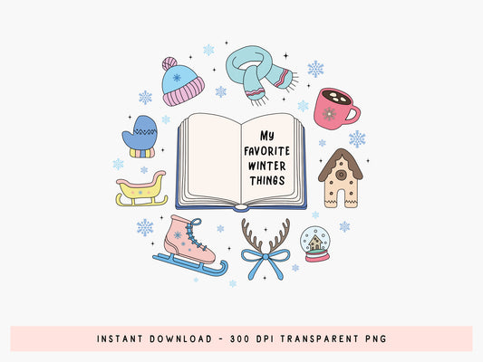 My Favorite Winter Things Sublimation Design