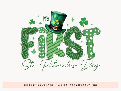 My First St. Patrick's Day PNG Sublimation Design