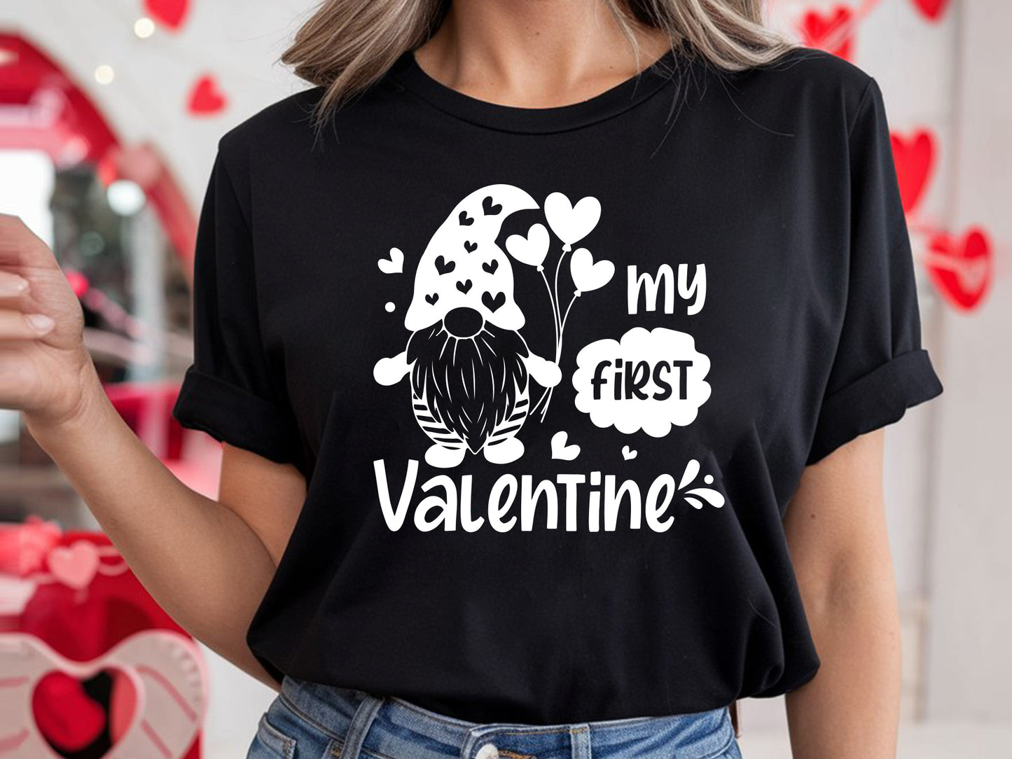 My First Valentine Gnome SVG Design