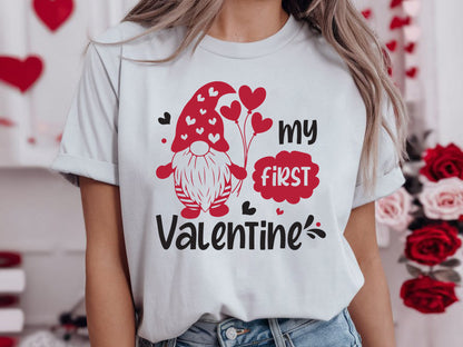 My First Valentine Gnome SVG Design