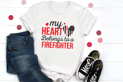 My Heart Belongs To A Firefighter SVG Vector