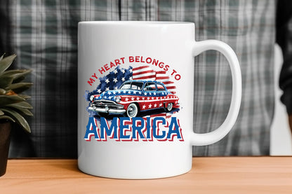My Heart Belongs to America, 4th of July Sublimation PNG
