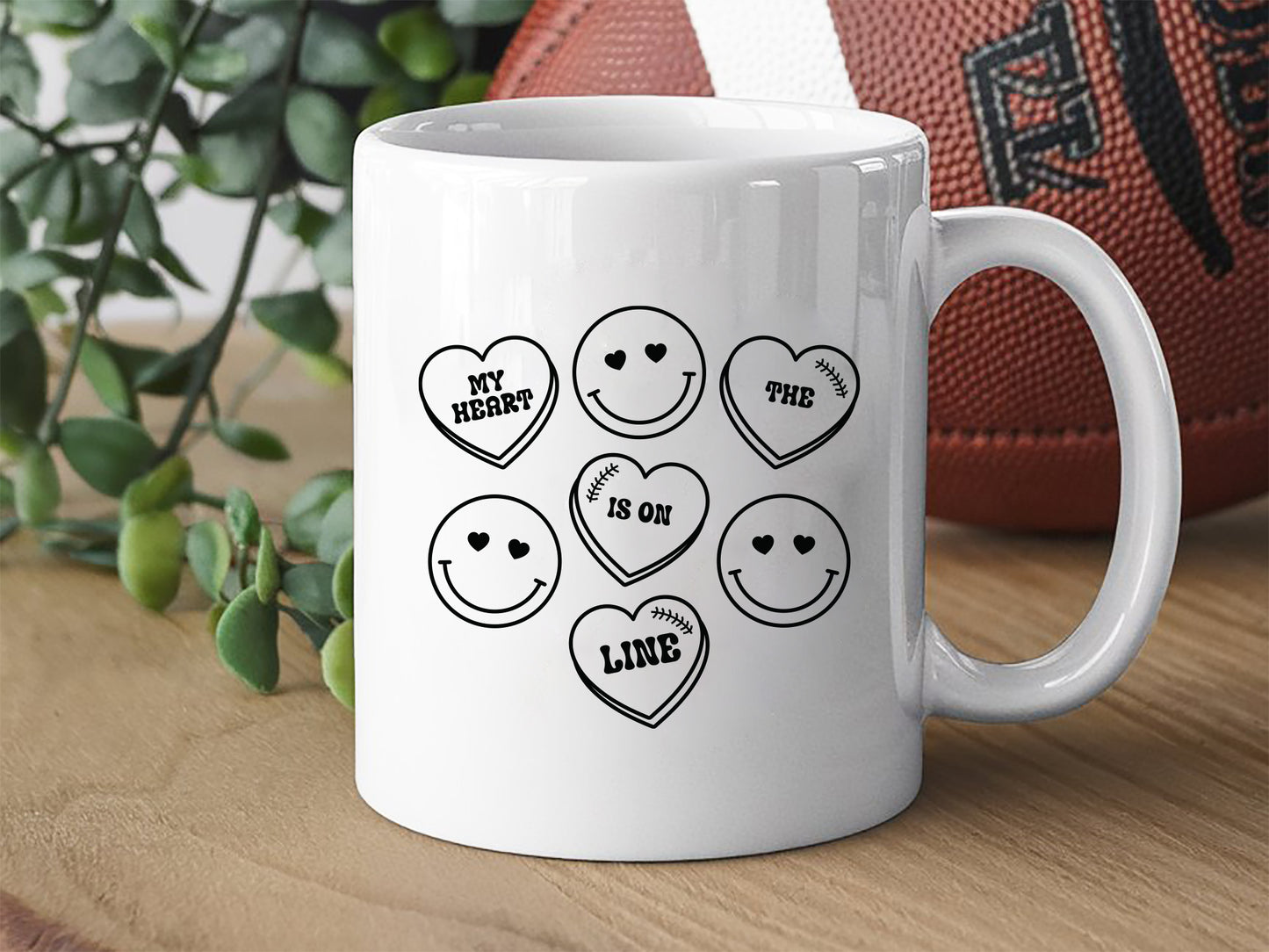 My Heart is On The Line - Funny Retro Football SVG