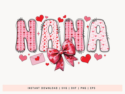 Nana Coquette Valentine Sublimation Design