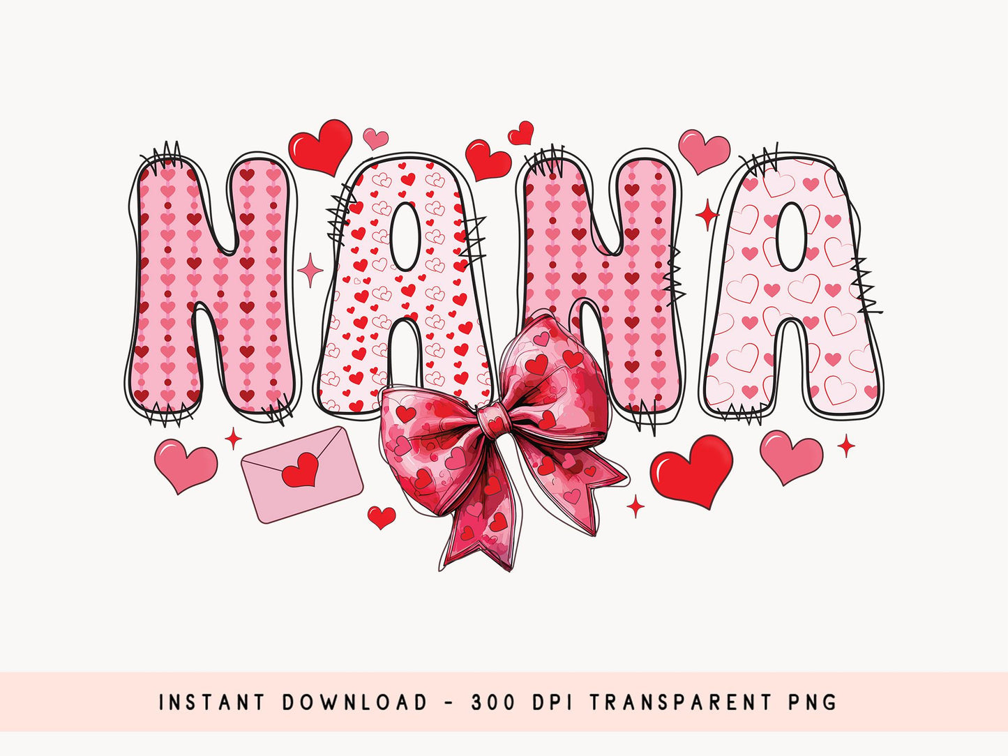 Nana Coquette Valentine Sublimation Design