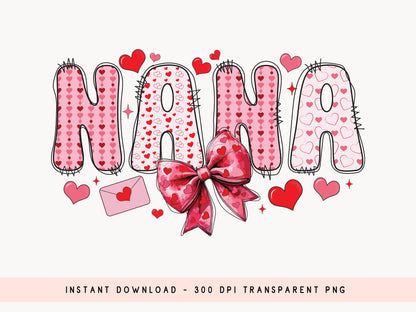 Nana Coquette Valentine Sublimation Design