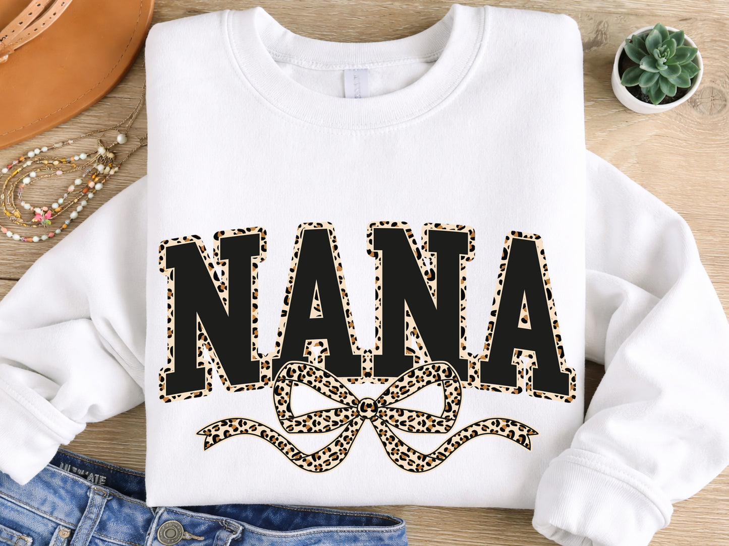Nana Leopard Coquette Bow Sublimation Print