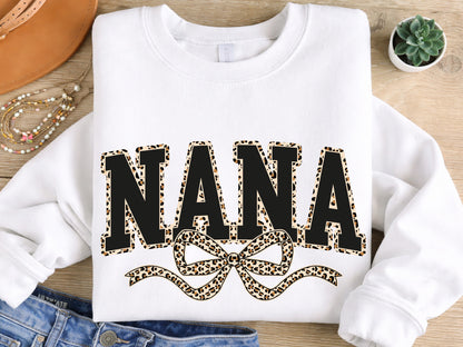 Nana Leopard Coquette Bow Sublimation Print