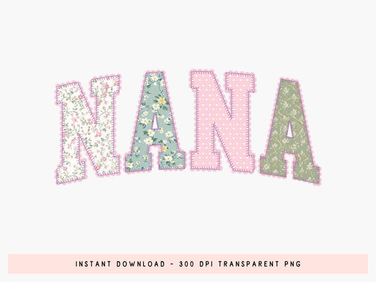 Nana Patchwork Dainty Lace Sublimation PNG