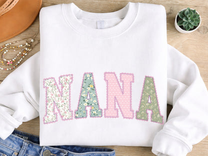 Nana Patchwork Dainty Lace Sublimation PNG