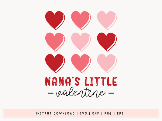 Nana's Little Valentine SVG File For Kids