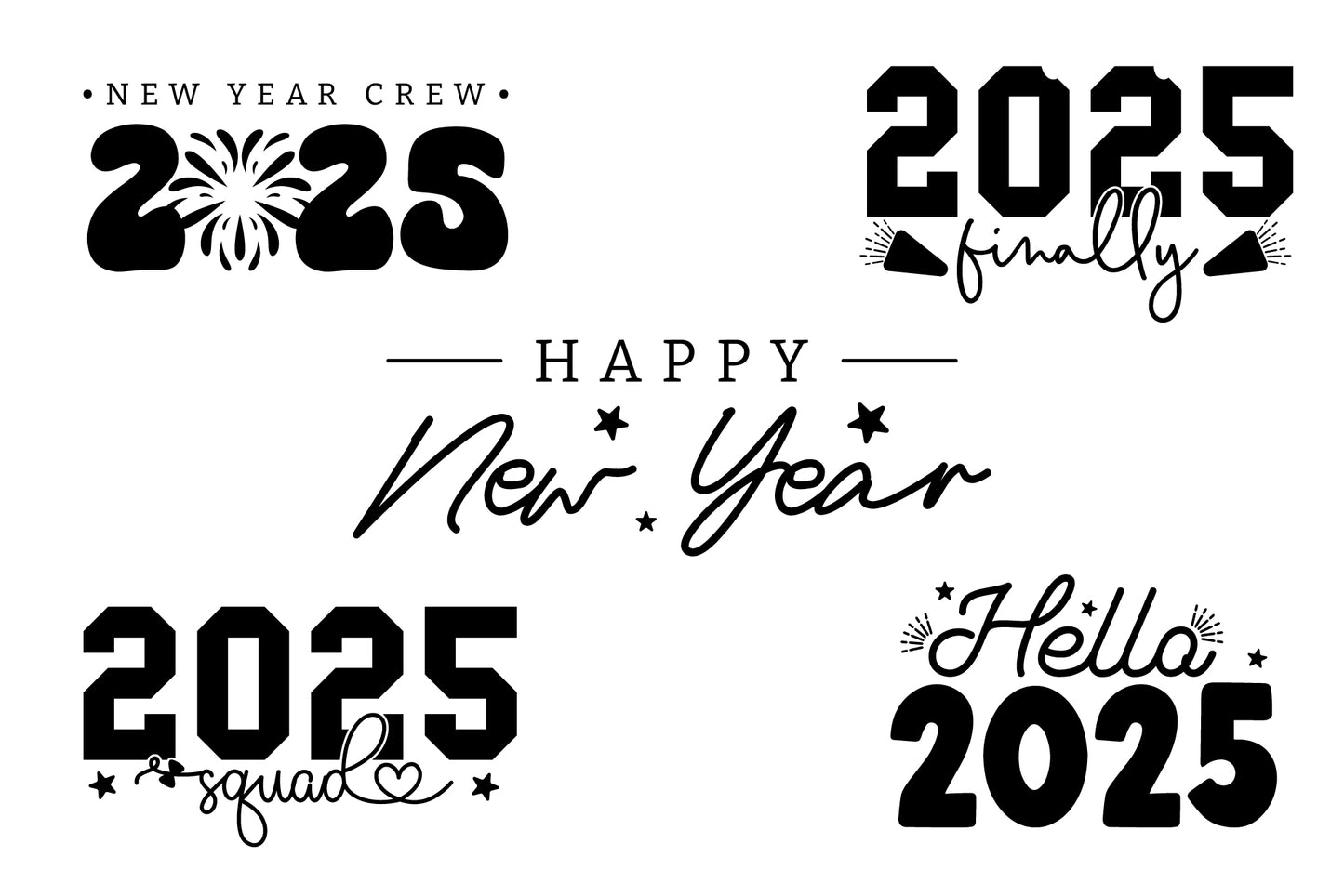 New Year 2025 SVG Design Bundle