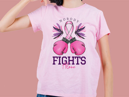 Nobody Fights Alone - Breast Cancer Awareness Sublimation