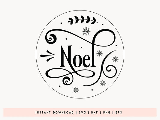 Noel - Rustic Christmas Ornament SVG