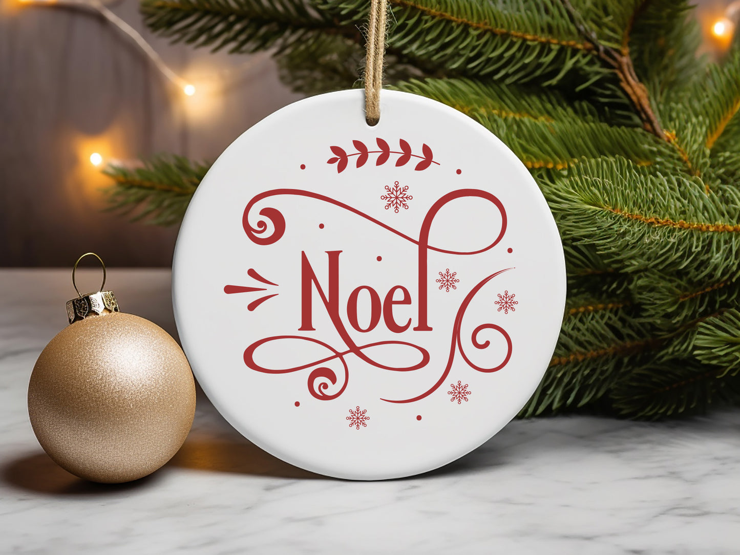 Noel - Rustic Christmas Ornament SVG