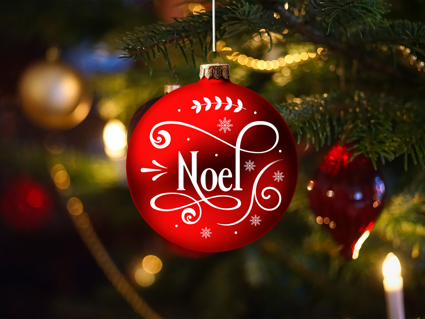 Noel - Rustic Christmas Ornament SVG