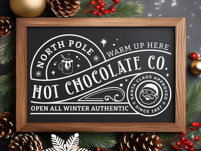 North Pole Hot Chocolate Co Sign SVG File