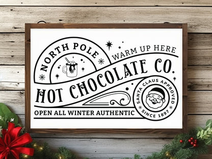 North Pole Hot Chocolate Co Sign SVG File