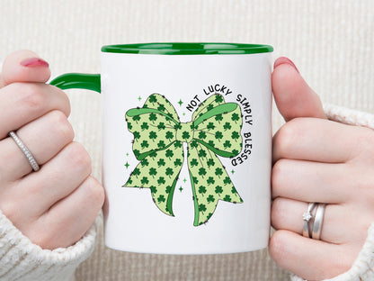 Not Lucky Simply Blessed, Coquette St Patrick's Day PNG